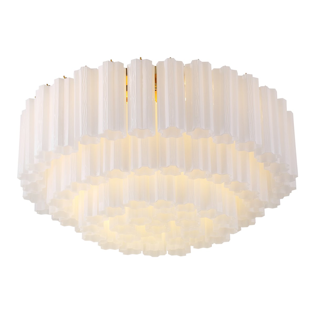Eloria Glass Semi-Flush Ceiling Light in Gold Finish