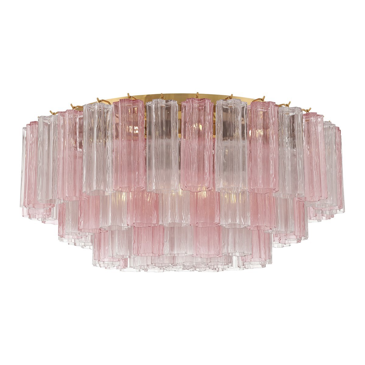 Eloria Glass Semi-Flush Ceiling Light in Gold Finish