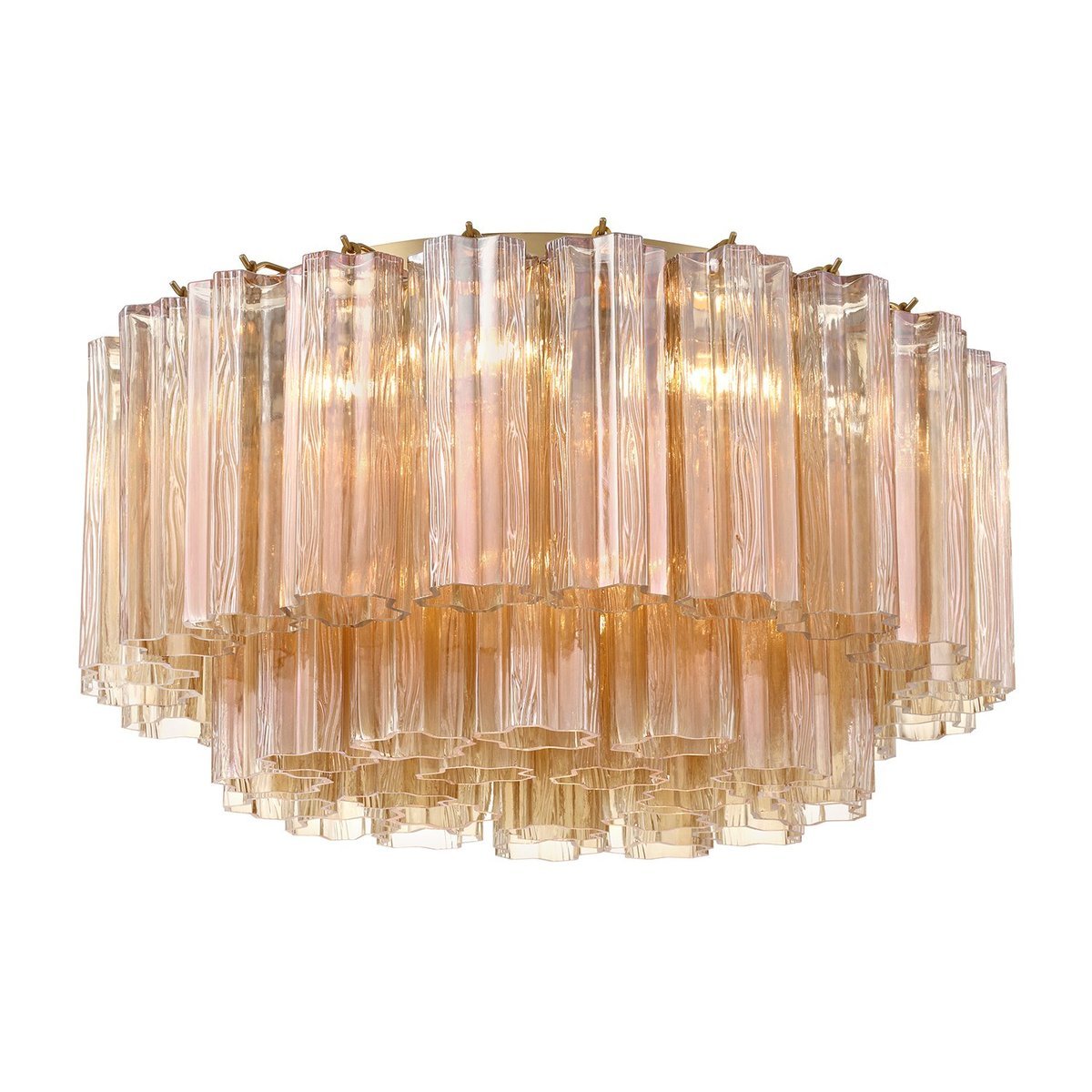 Eloria Glass Semi-Flush Ceiling Light in Gold Finish