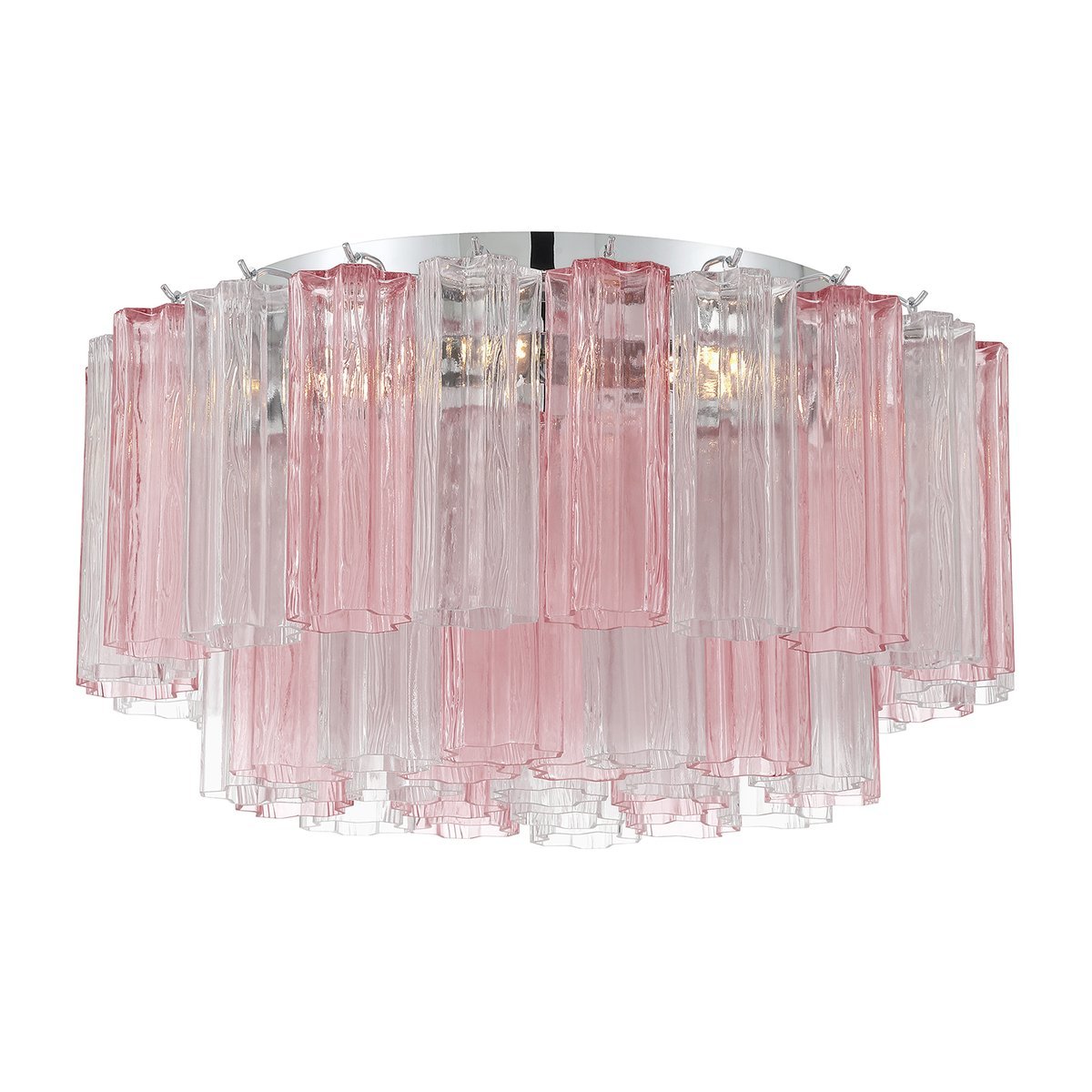 Eloria Glass Semi-Flush Ceiling Light in Gold Finish