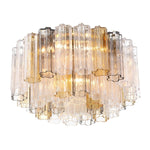 Eloria Glass Semi-Flush Ceiling Light in Gold Finish