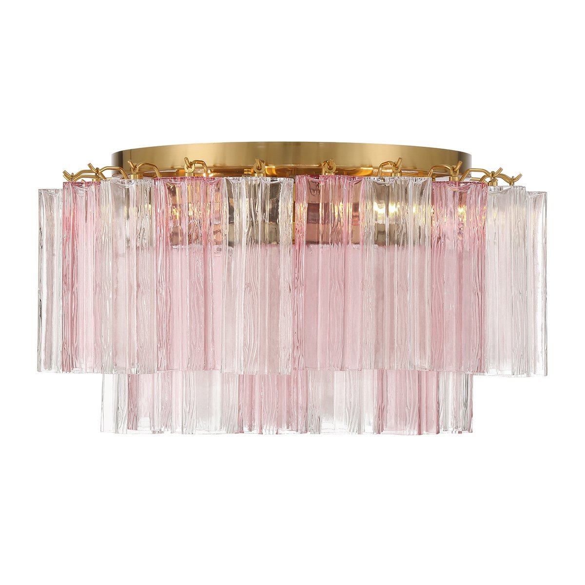 Eloria Glass Semi-Flush Ceiling Light in Gold Finish