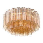 Eloria Glass Semi-Flush Ceiling Light in Gold Finish