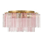 Eloria Glass Semi-Flush Ceiling Light in Gold Finish