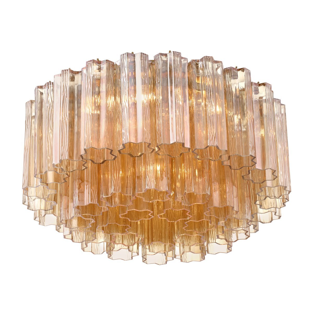 Eloria Glass Semi-Flush Ceiling Light in Gold Finish