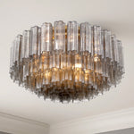 Eloria Glass Semi-Flush Ceiling Light in Gold Finish