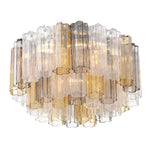 Eloria Glass Semi-Flush Ceiling Light in Gold Finish