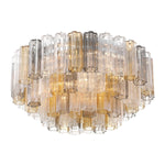 Eloria Glass Semi-Flush Ceiling Light in Gold Finish