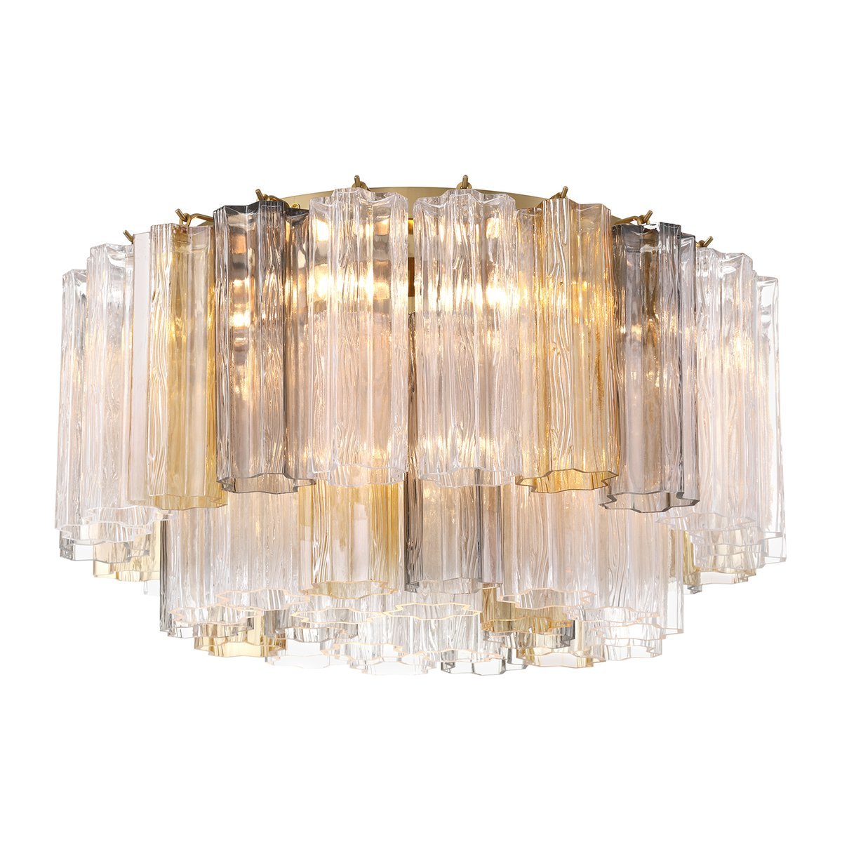 Eloria Glass Semi-Flush Ceiling Light in Gold Finish
