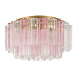 Eloria Glass Semi-Flush Ceiling Light in Gold Finish