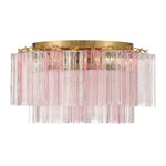 Eloria Glass Semi-Flush Ceiling Light in Gold Finish