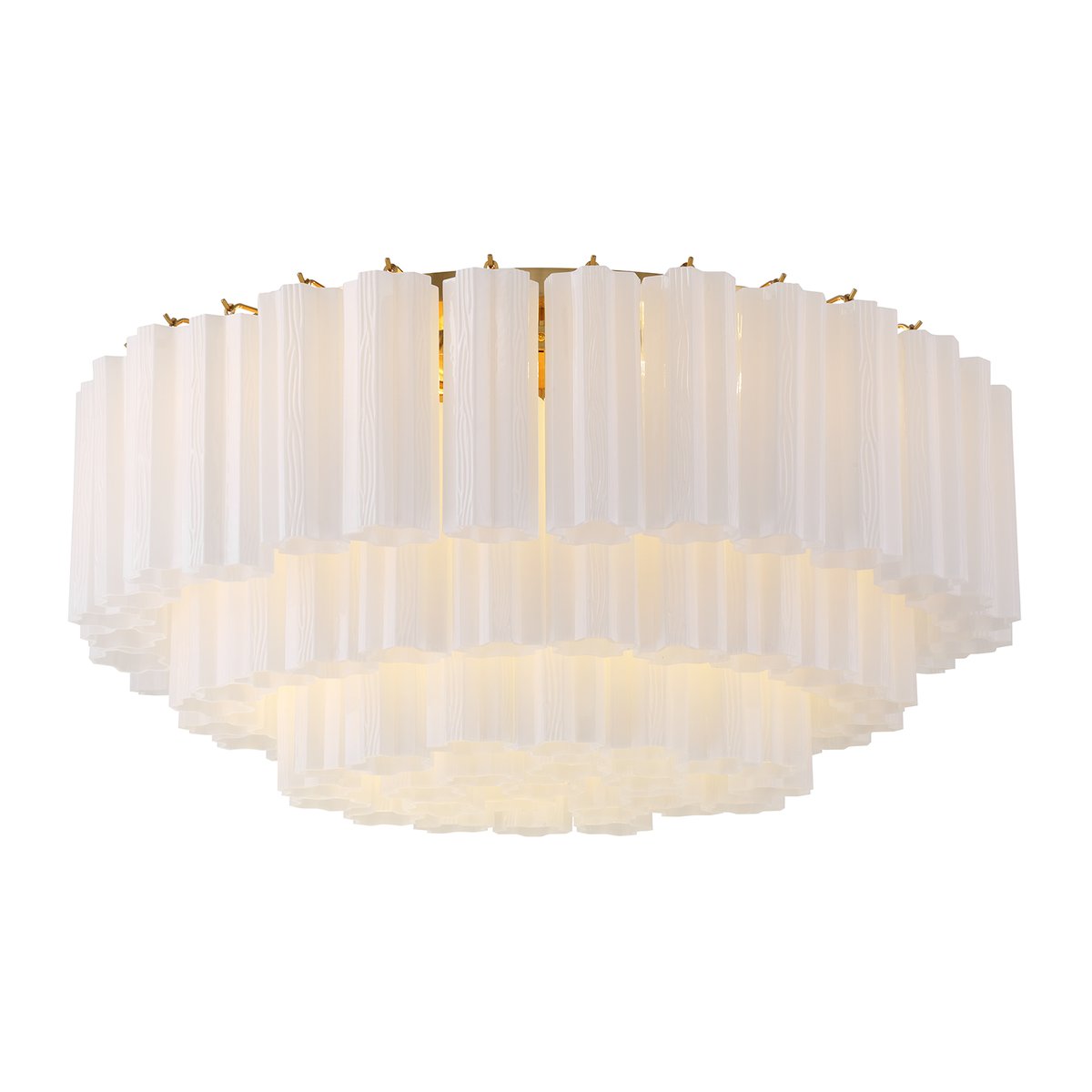 Eloria Glass Semi-Flush Ceiling Light in Gold Finish