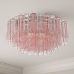 Eloria Glass Semi-Flush Ceiling Light in Gold Finish