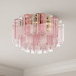 Eloria Glass Semi-Flush Ceiling Light in Gold Finish