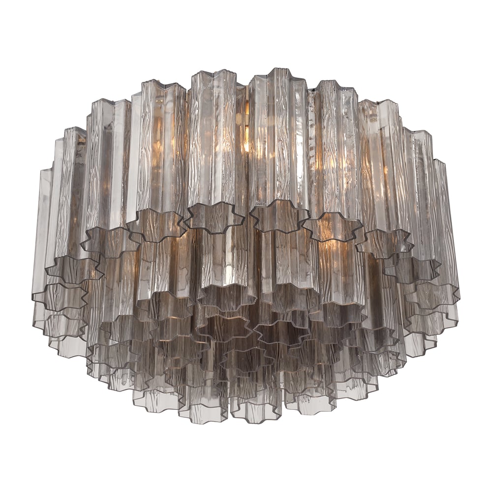 Eloria Glass Semi-Flush Ceiling Light in Gold Finish