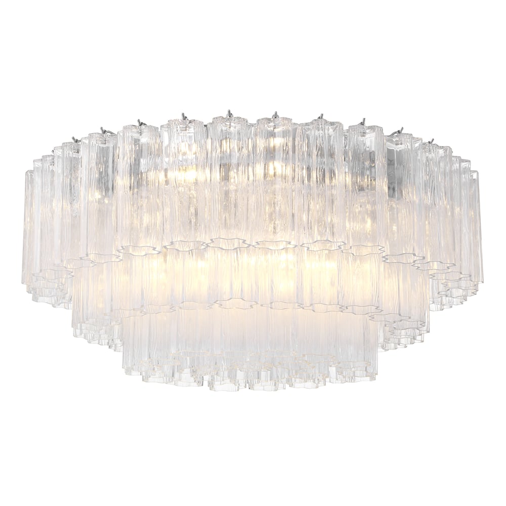 Eloria Glass Semi-Flush Ceiling Light in Gold Finish