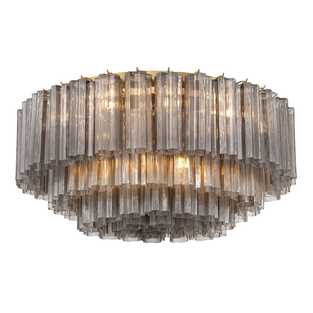 Eloria Glass Semi-Flush Ceiling Light in Gold Finish