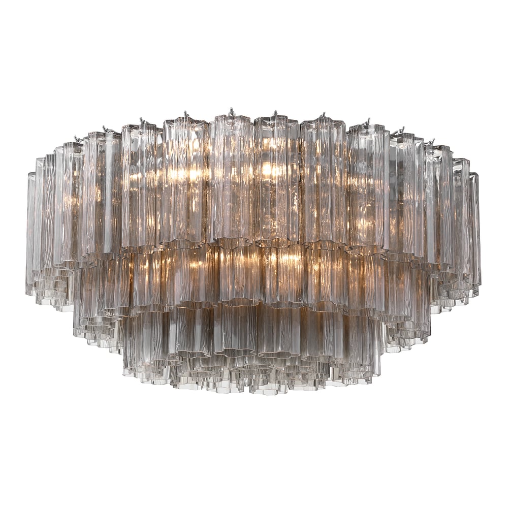 Eloria Glass Semi-Flush Ceiling Light in Gold Finish