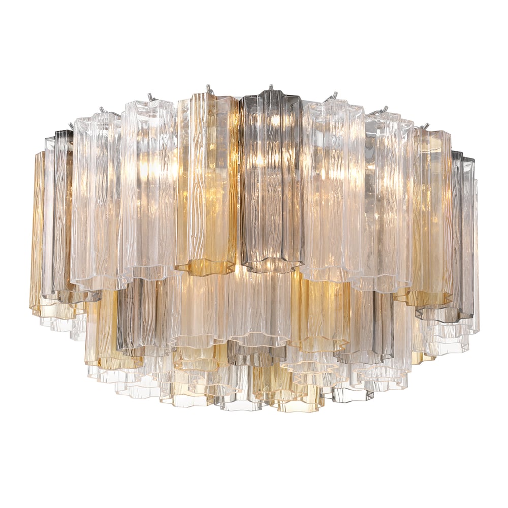 Eloria Glass Semi-Flush Ceiling Light in Gold Finish