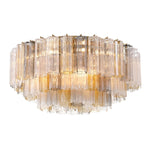 Eloria Glass Semi-Flush Ceiling Light in Gold Finish