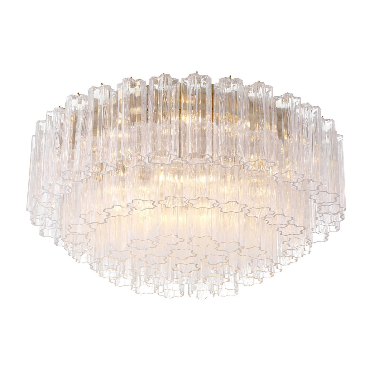 Eloria Glass Semi-Flush Ceiling Light in Gold Finish