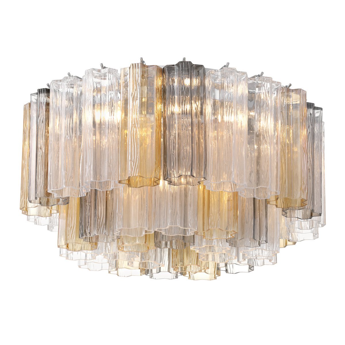 Eloria Glass Semi-Flush Ceiling Light in Gold Finish