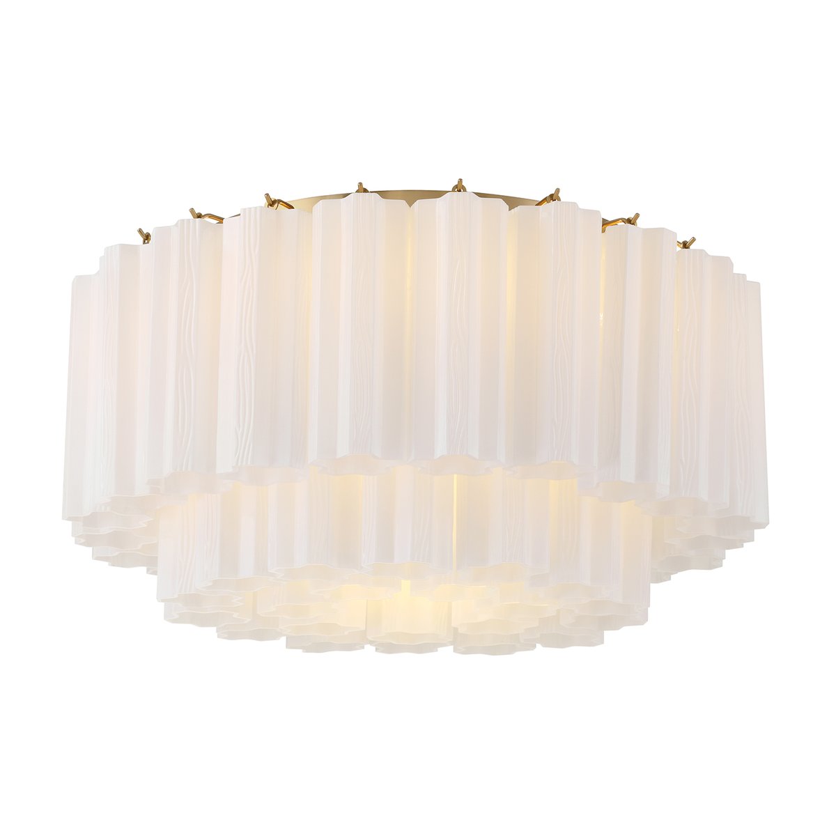Eloria Glass Semi-Flush Ceiling Light in Gold Finish