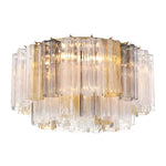 Eloria Glass Semi-Flush Ceiling Light in Gold Finish