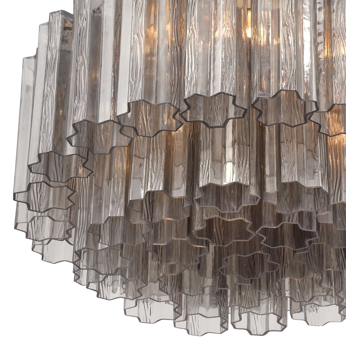 Eloria Glass Semi-Flush Ceiling Light in Gold Finish