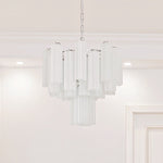Aveline Modern Glass Chandelier with Nickel Frame