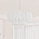 Aveline Modern Glass Chandelier with Nickel Frame