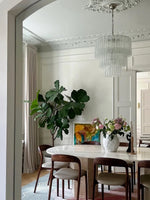 Aveline Modern Glass Chandelier with Nickel Frame