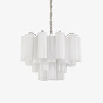 Aveline Modern Glass Chandelier with Nickel Frame