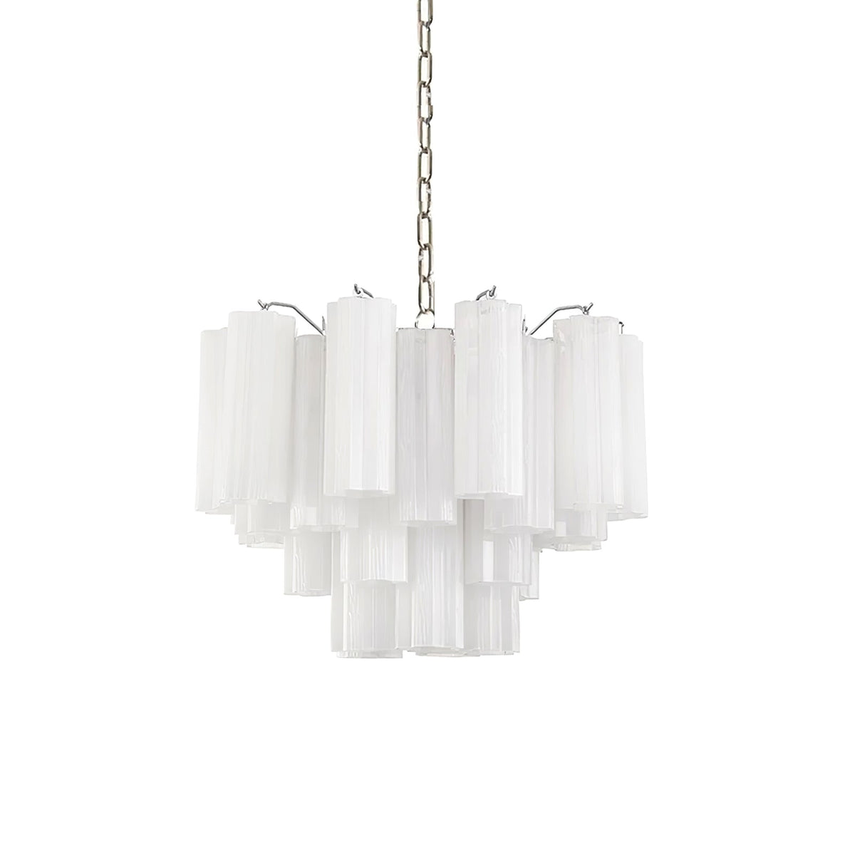 Aveline Modern Glass Chandelier with Nickel Frame