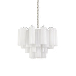 Aveline Modern Glass Chandelier with Nickel Frame