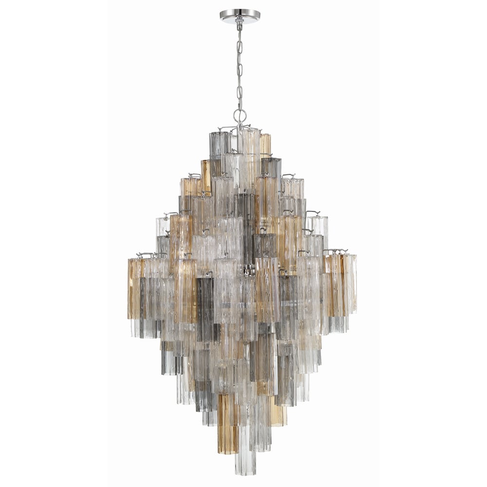 Eloria Glass Diamond Chandelier – Modern Murano Glass Pendant Light