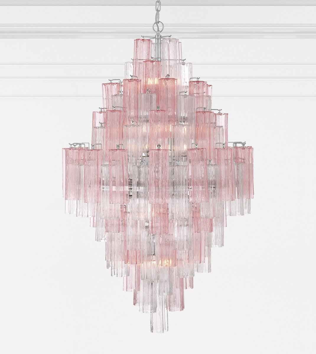 Eloria Glass Diamond Chandelier – Modern Murano Glass Pendant Light