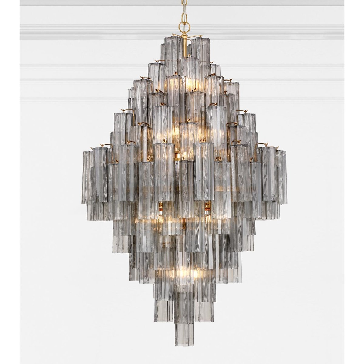 Eloria Glass Diamond Chandelier – Modern Murano Glass Pendant Light