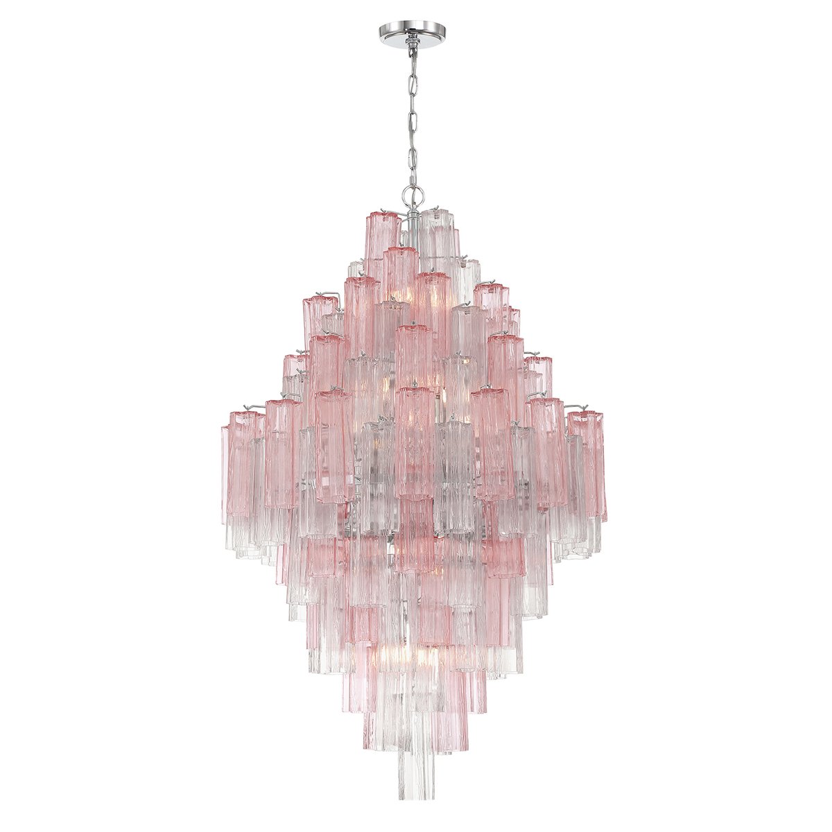 Eloria Glass Diamond Chandelier – Modern Murano Glass Pendant Light