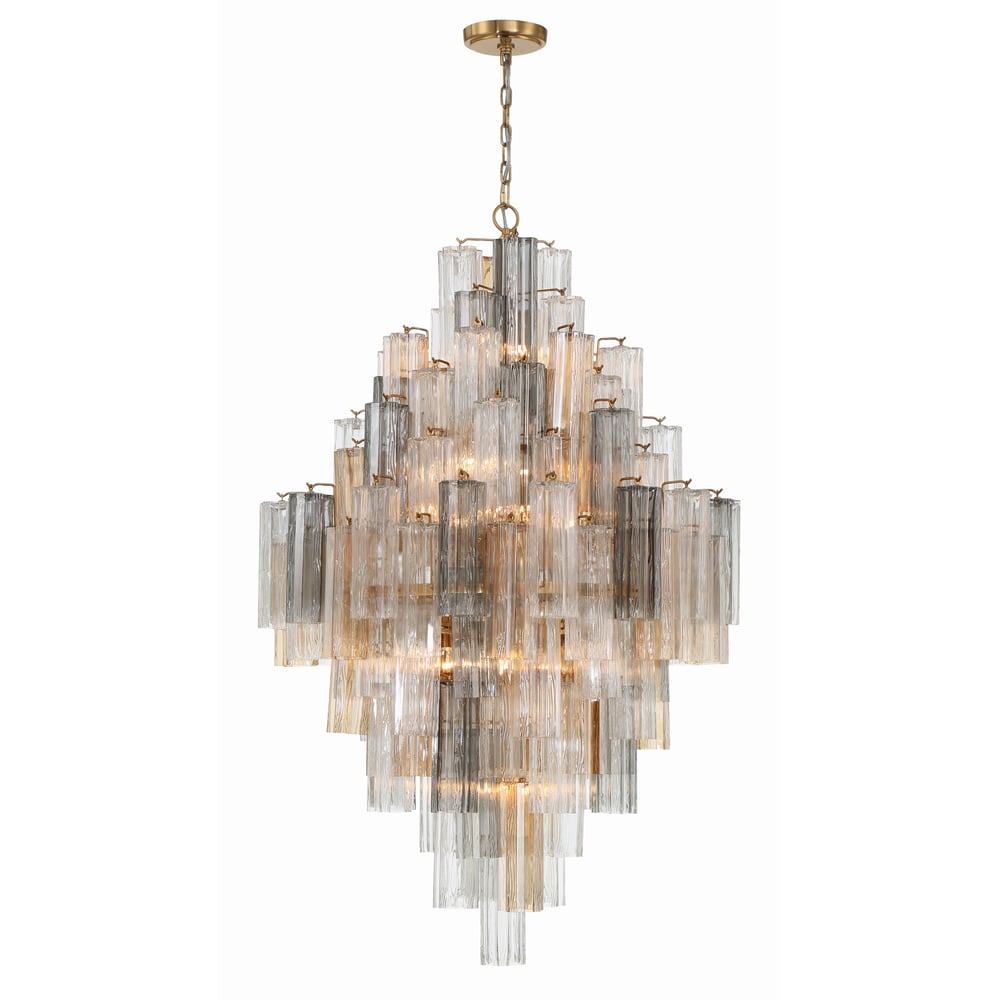 Eloria Glass Diamond Chandelier – Modern Murano Glass Pendant Light