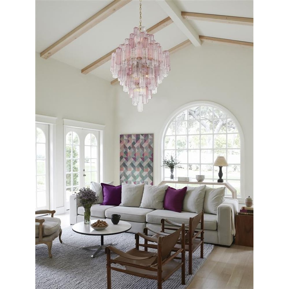 Eloria Glass Diamond Chandelier – Modern Murano Glass Pendant Light