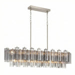 Eloria Glass Linear Chandelier – Modern Fluted Glass Pendant Light