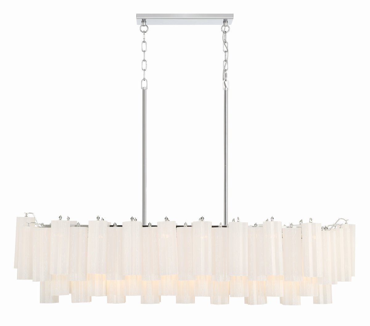 Eloria Glass Linear Chandelier – Modern Fluted Glass Pendant Light