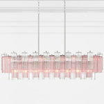 Eloria Glass Linear Chandelier – Modern Fluted Glass Pendant Light