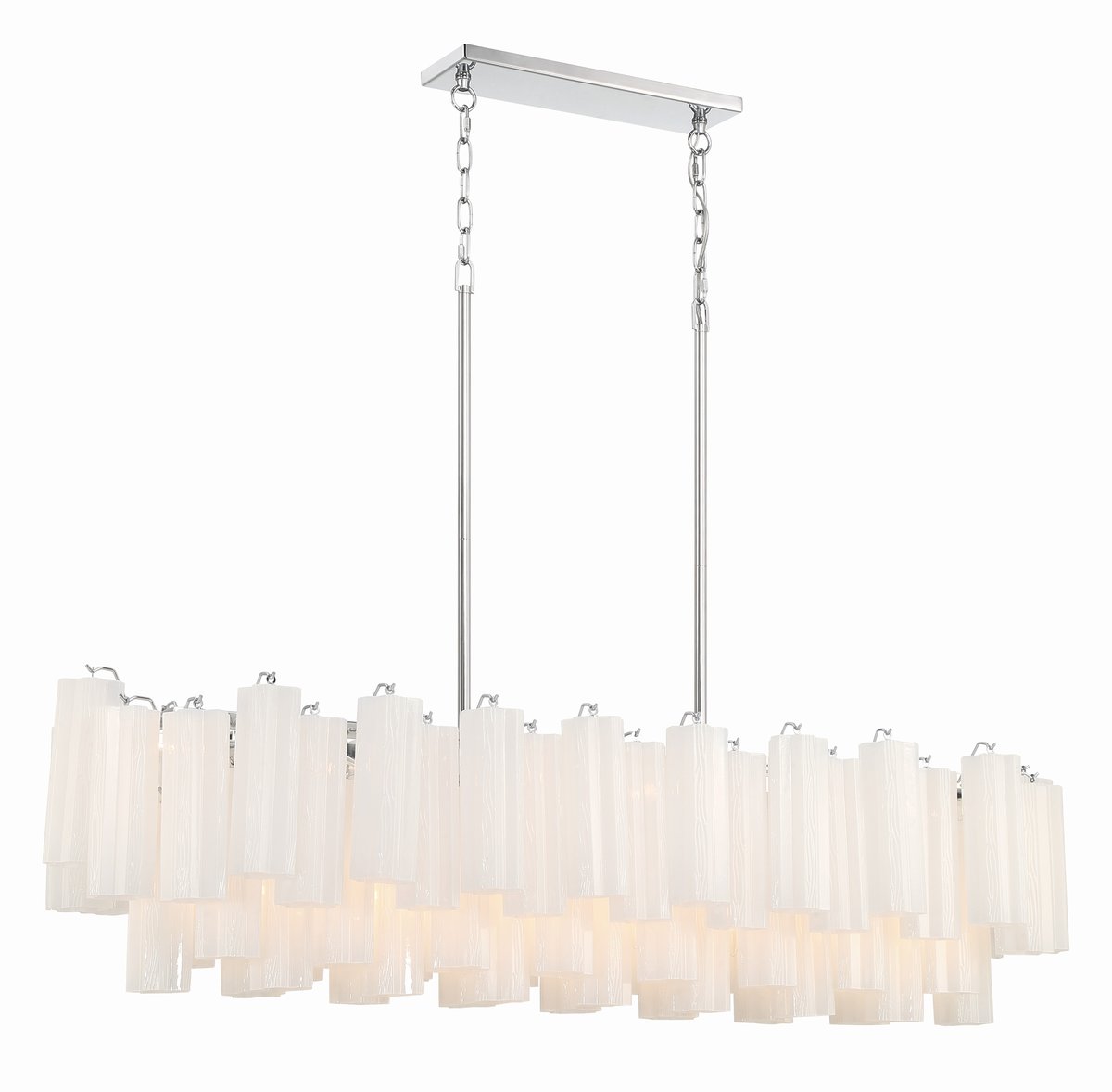 Eloria Glass Linear Chandelier – Modern Fluted Glass Pendant Light