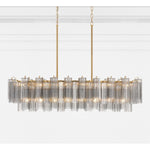 Eloria Glass Linear Chandelier – Modern Fluted Glass Pendant Light