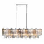 Eloria Glass Linear Chandelier – Modern Fluted Glass Pendant Light