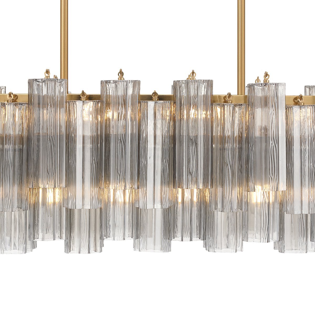 Eloria Glass Linear Chandelier – Modern Fluted Glass Pendant Light