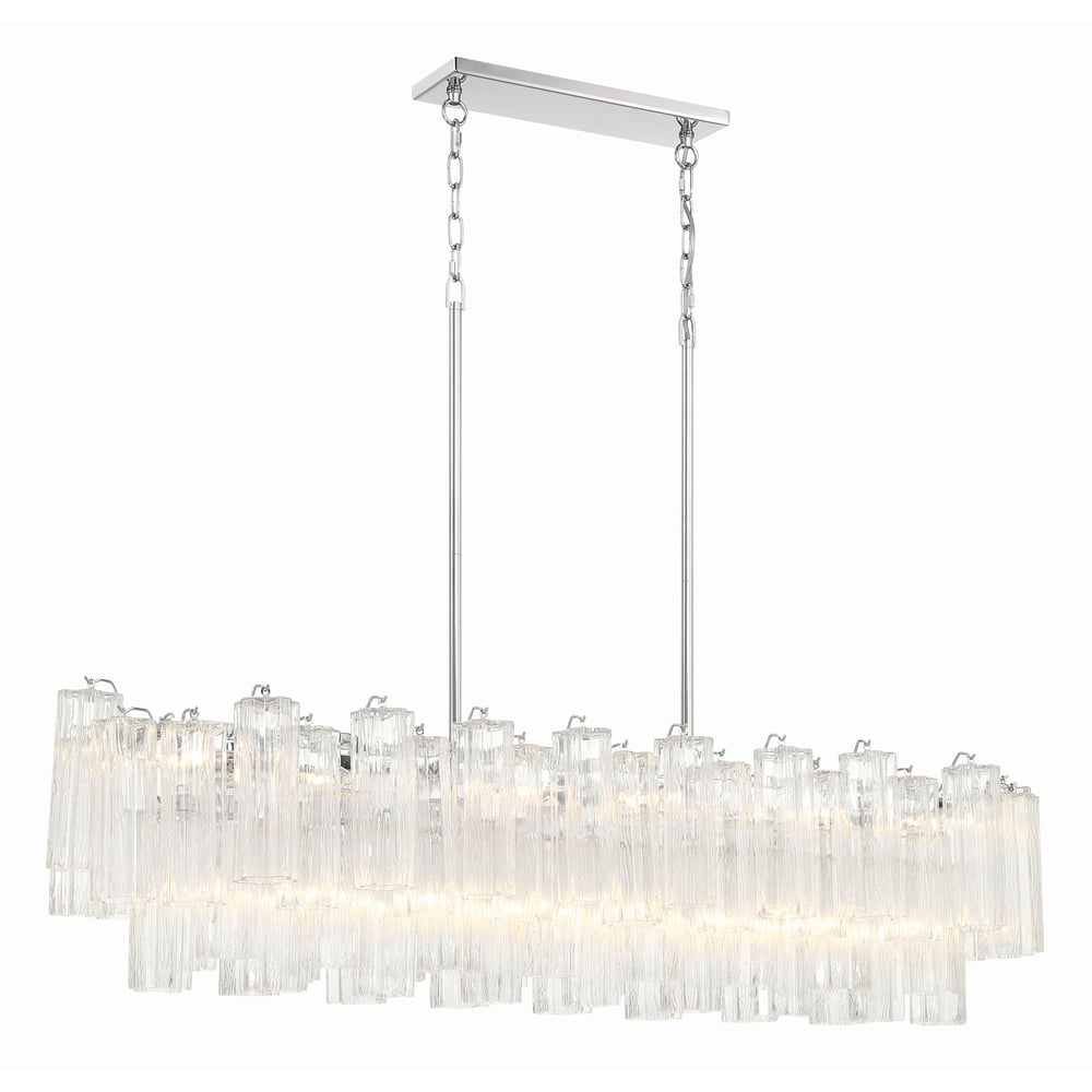Eloria Glass Linear Chandelier – Modern Fluted Glass Pendant Light