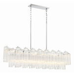 Eloria Glass Linear Chandelier – Modern Fluted Glass Pendant Light